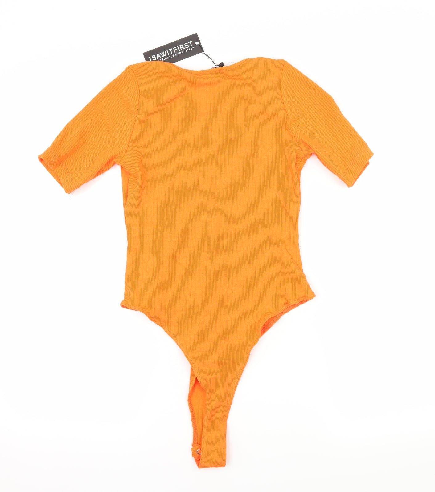 I SAW IT FIRST Womens Orange  Jersey Bodysuit One-Piece Size 10