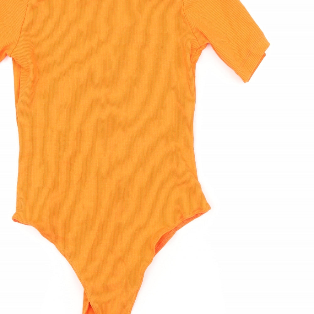 I SAW IT FIRST Womens Orange  Jersey Bodysuit One-Piece Size 10