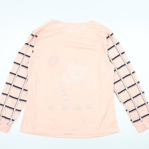 Preworn Womens Pink Geometric Jersey Top Pyjama Top Size 2XL  - Cat