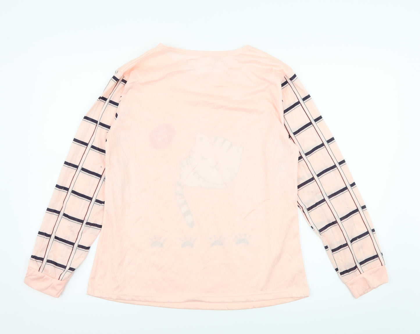 Preworn Womens Pink Geometric Jersey Top Pyjama Top Size 2XL  - Cat