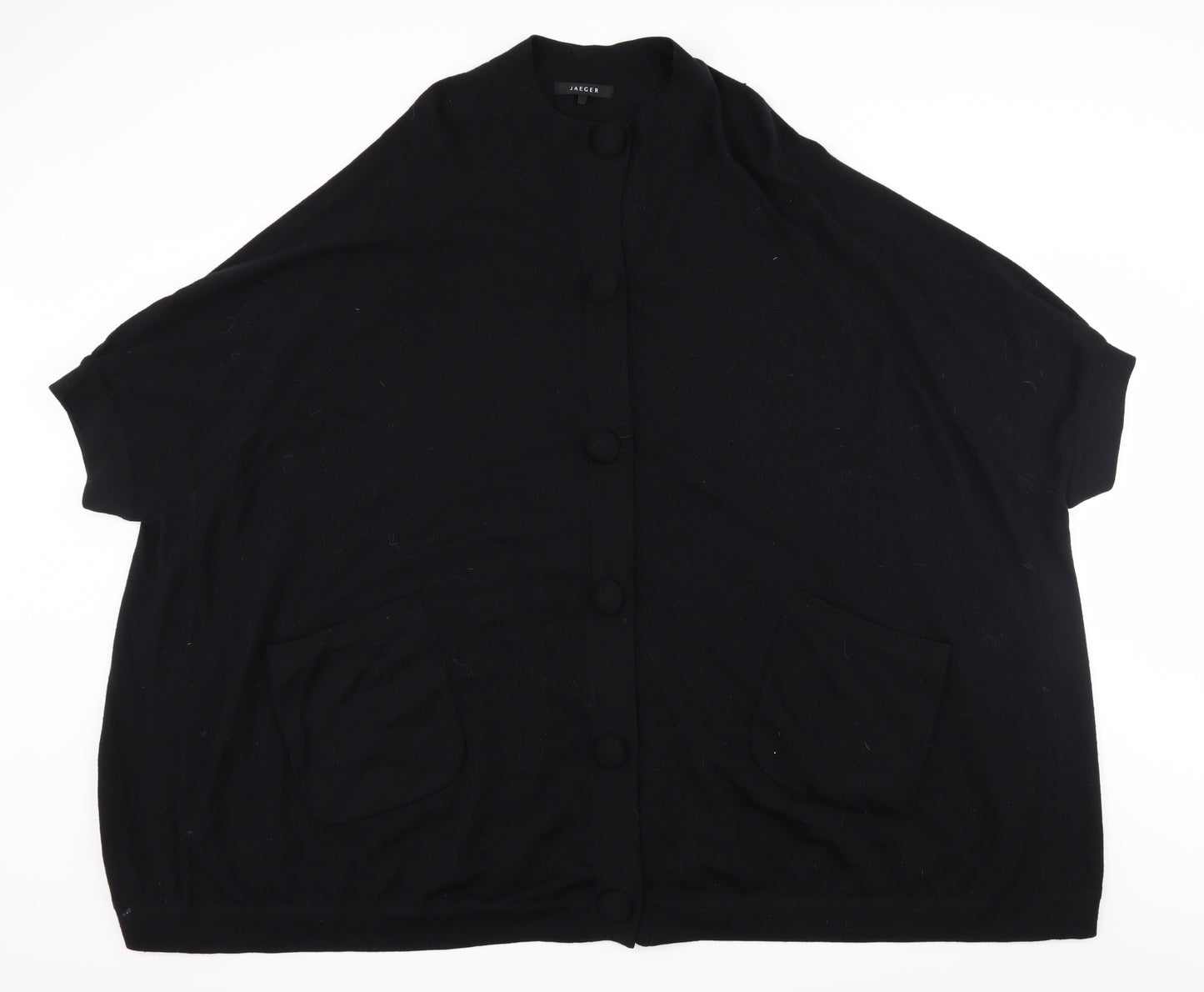 Jaeger Womens Black  Knit Cardigan Jumper Size S