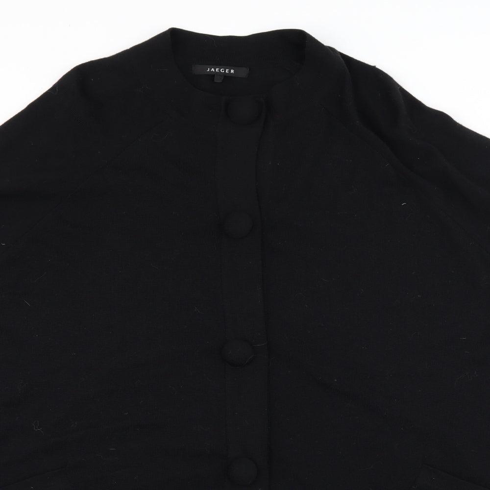Jaeger Womens Black  Knit Cardigan Jumper Size S