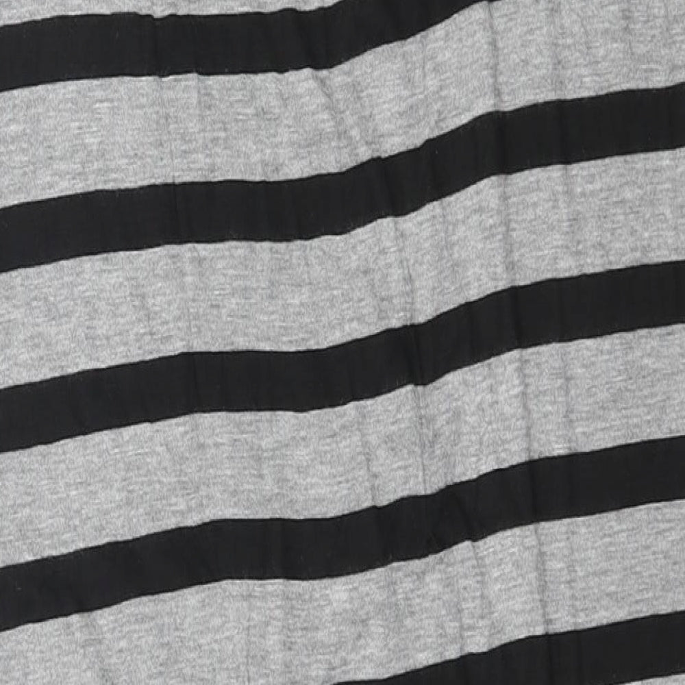Primark Womens Grey Striped Jersey Maxi Skirt Size 10