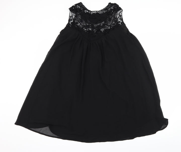 Boohoo Womens Black A-Line Size 8 - Lace Detail