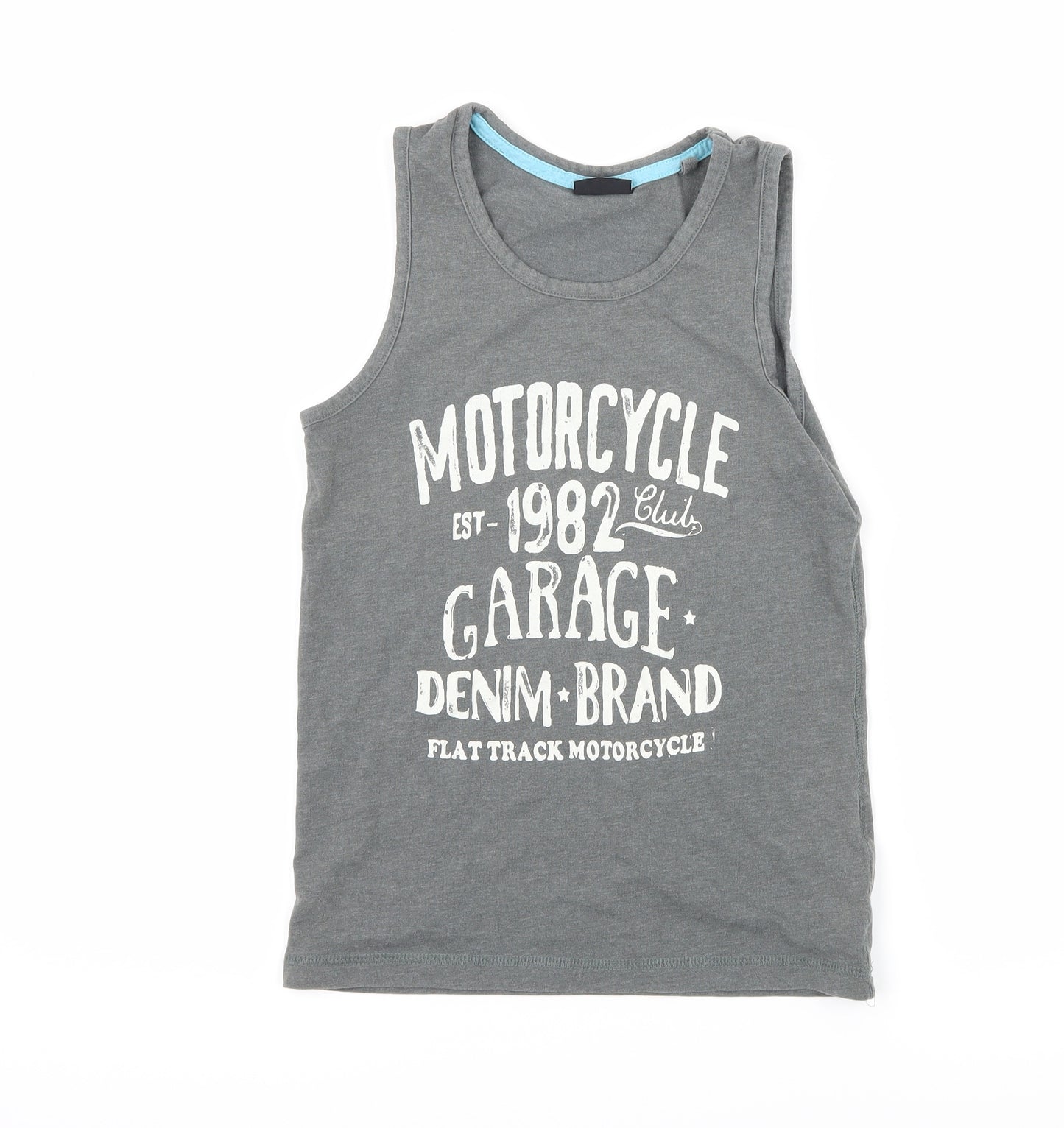NEXT Boys Grey  Jersey Basic Tank Size 8 Years  - Motorcycle