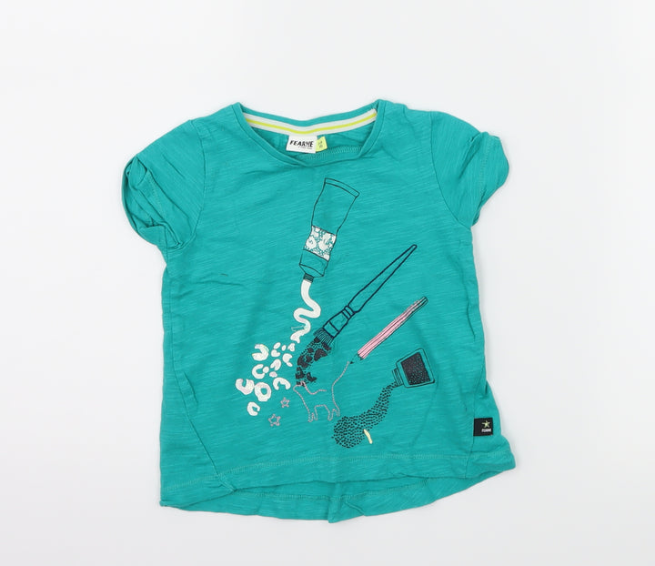 Fearne Girls Blue Jersey Basic T-Shirt Size 12-18 Months - Make up
