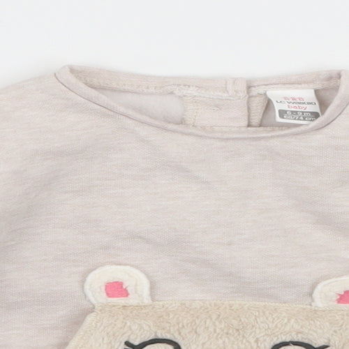 LC Waikiki Girls Ivory  Jersey Pullover Jumper Size 6-9 Months  - Bear