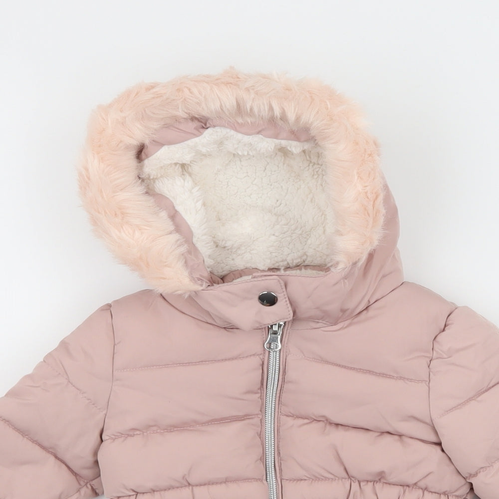 Primark Girls Pink   Parka Coat Size 0-3 Months
