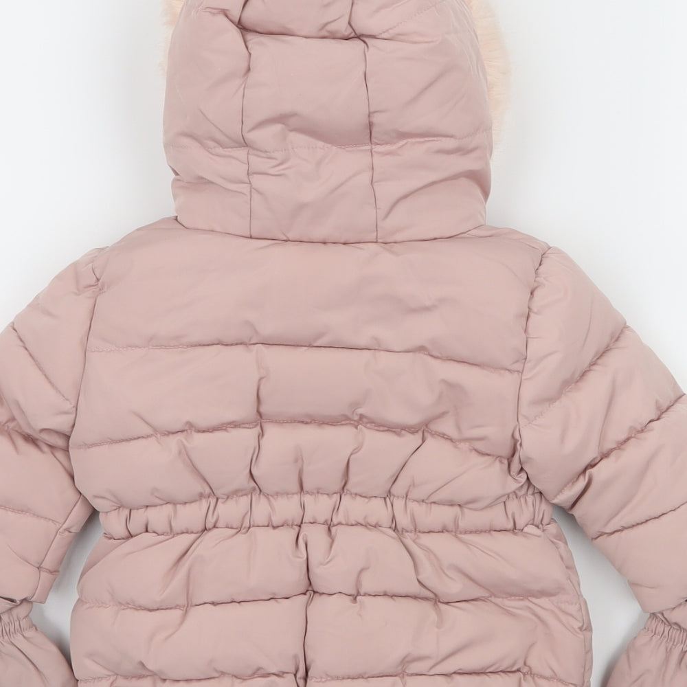 Primark Girls Pink   Parka Coat Size 0-3 Months