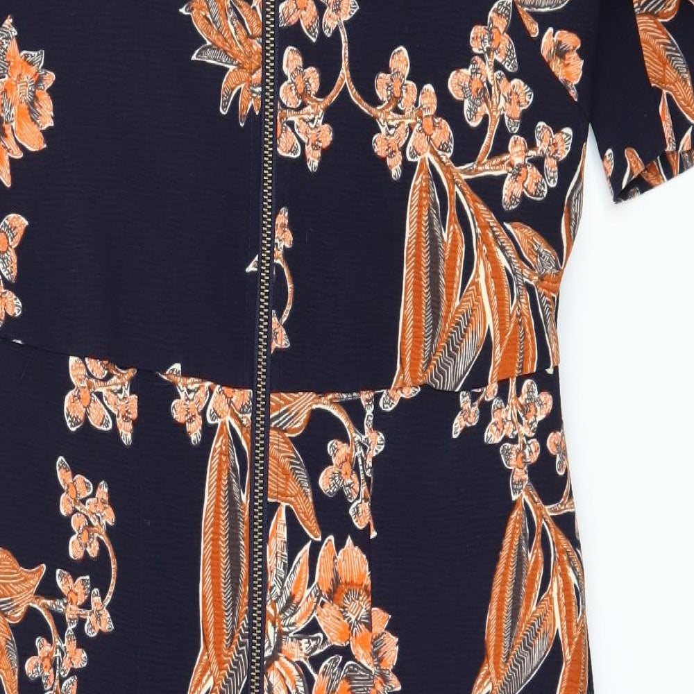 Marks and Spencer Womens Blue Floral  A-Line  Size 12