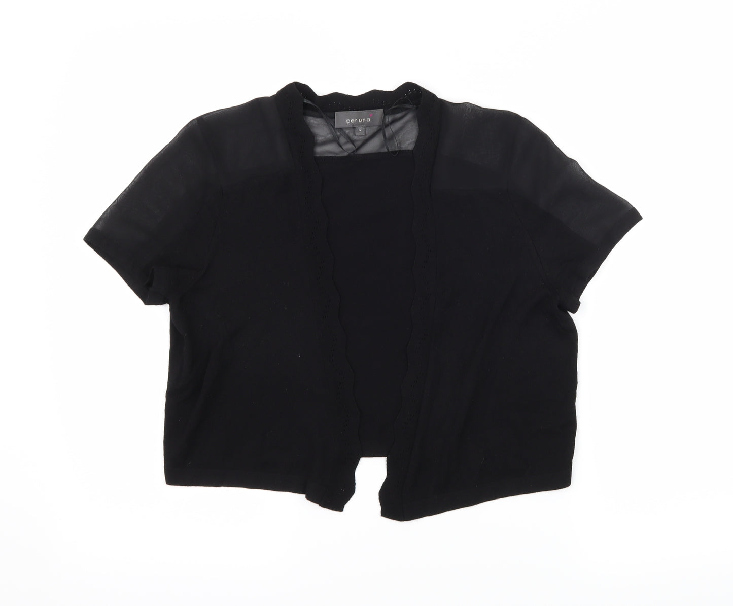 Per Una Womens Black  Knit Shrug Jumper Size 12