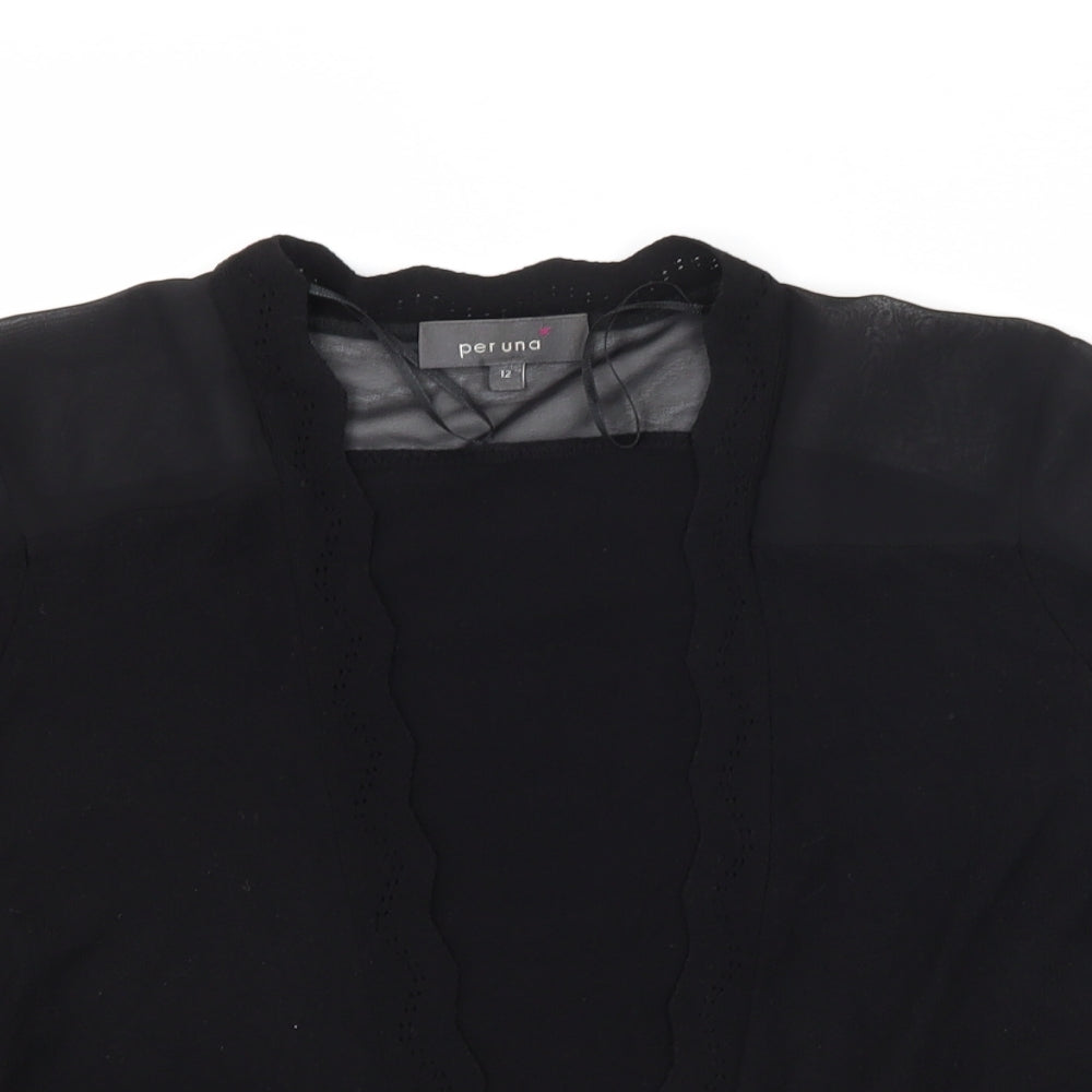 Per Una Womens Black  Knit Shrug Jumper Size 12