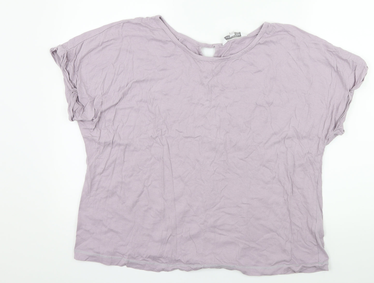 BHS Womens Purple  Jersey Basic T-Shirt Size L