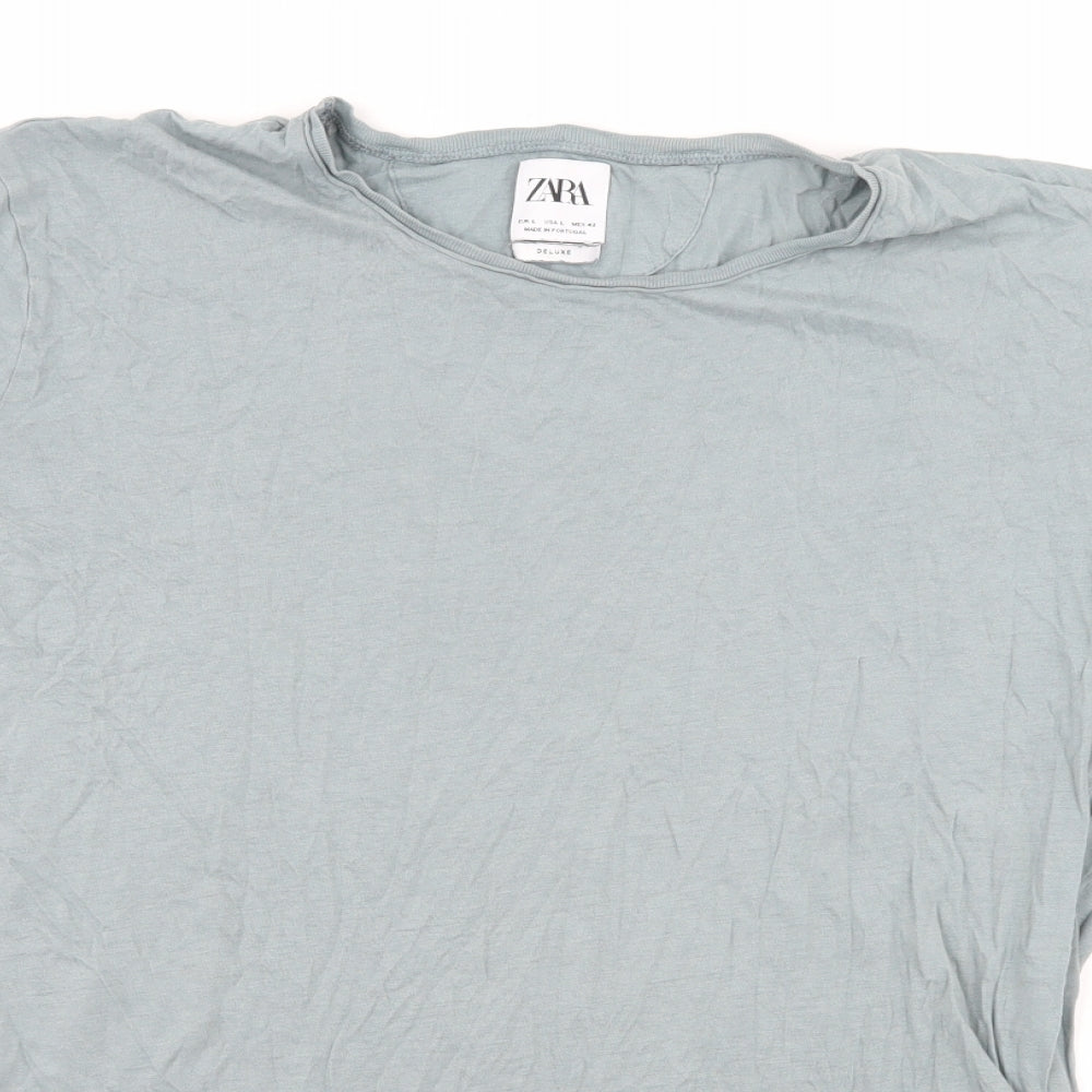 Zara Mens Blue  Jersey  T-Shirt Size L