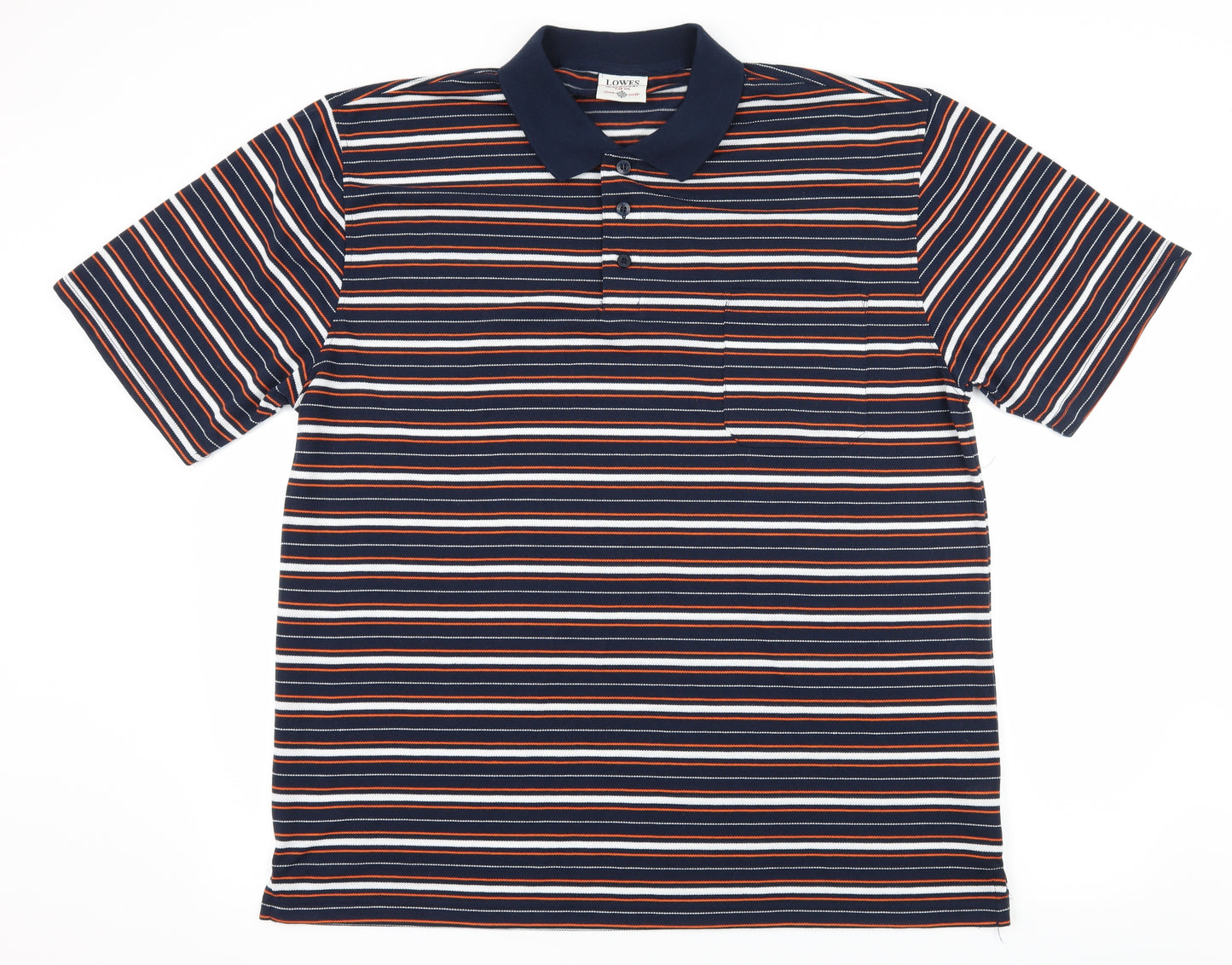 Lowes Mens Blue Striped Jersey  Polo Size 2XL