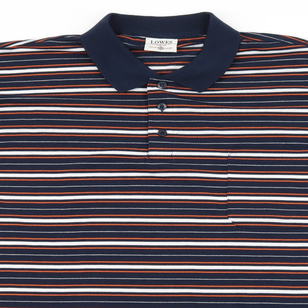 Lowes Mens Blue Striped Jersey  Polo Size 2XL