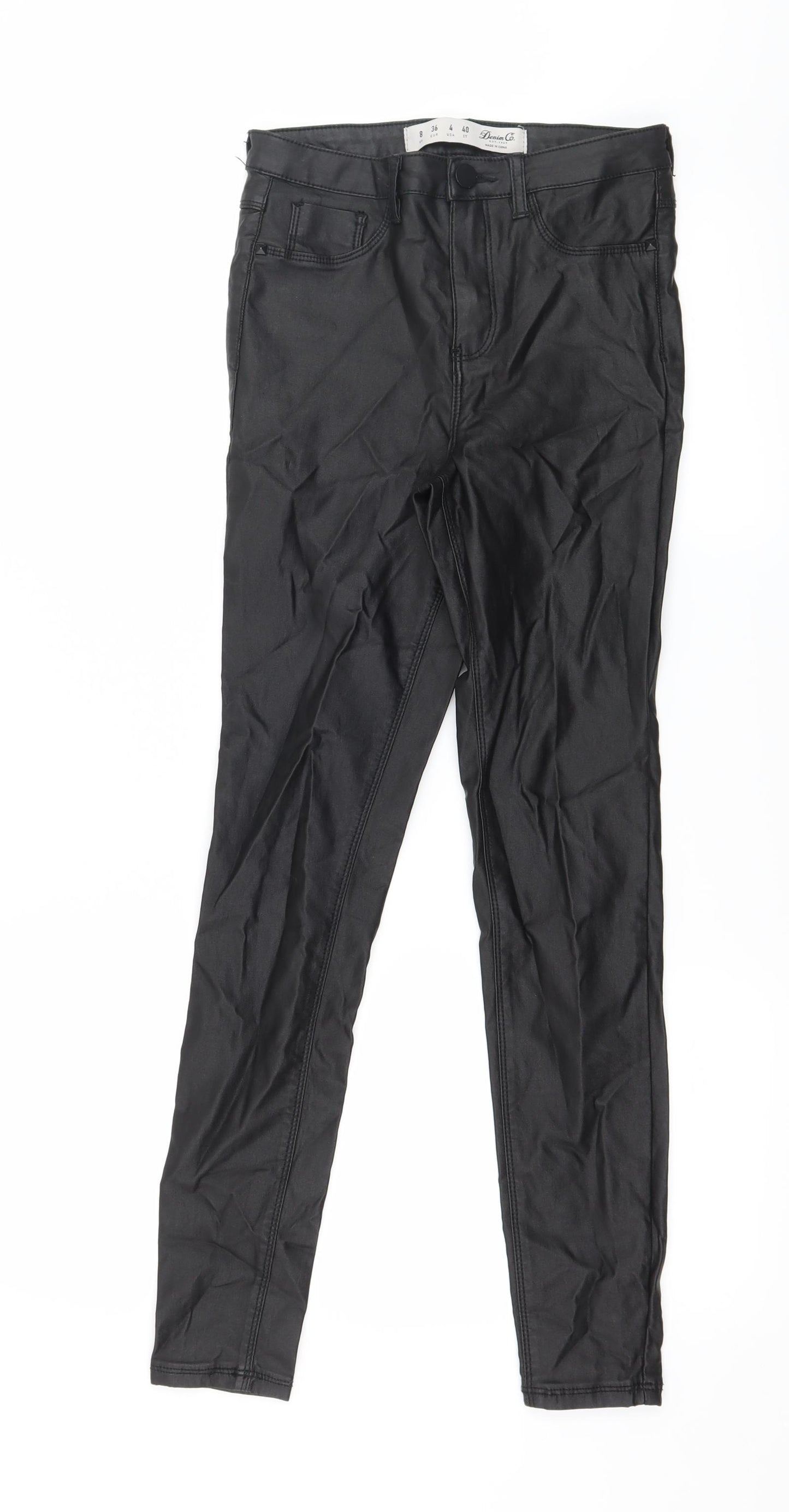 Denim & Co. Womens Black   Trousers  Size 8 L27 in