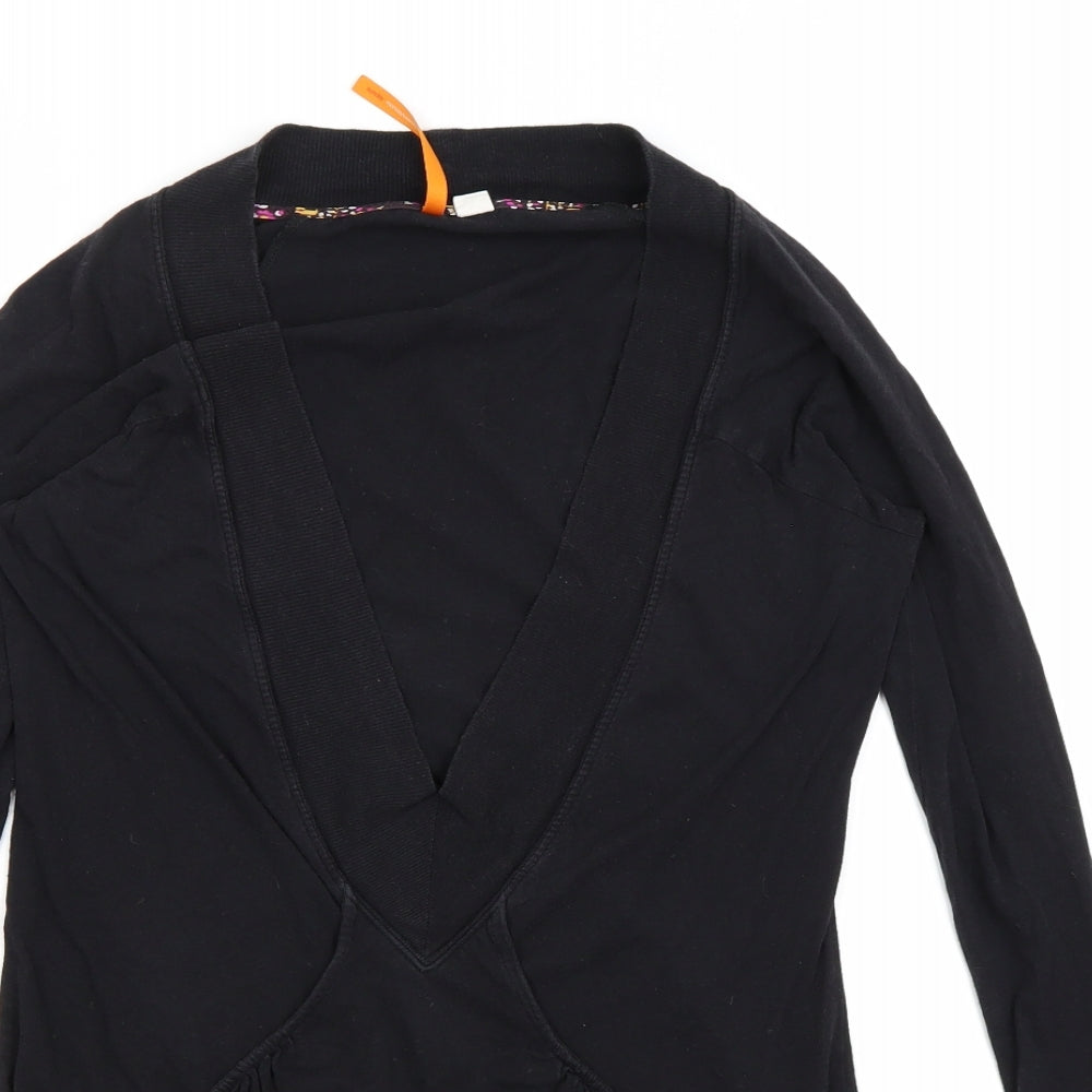 Preworn Womens Black  Rayon Basic T-Shirt Size M  - Low V neck