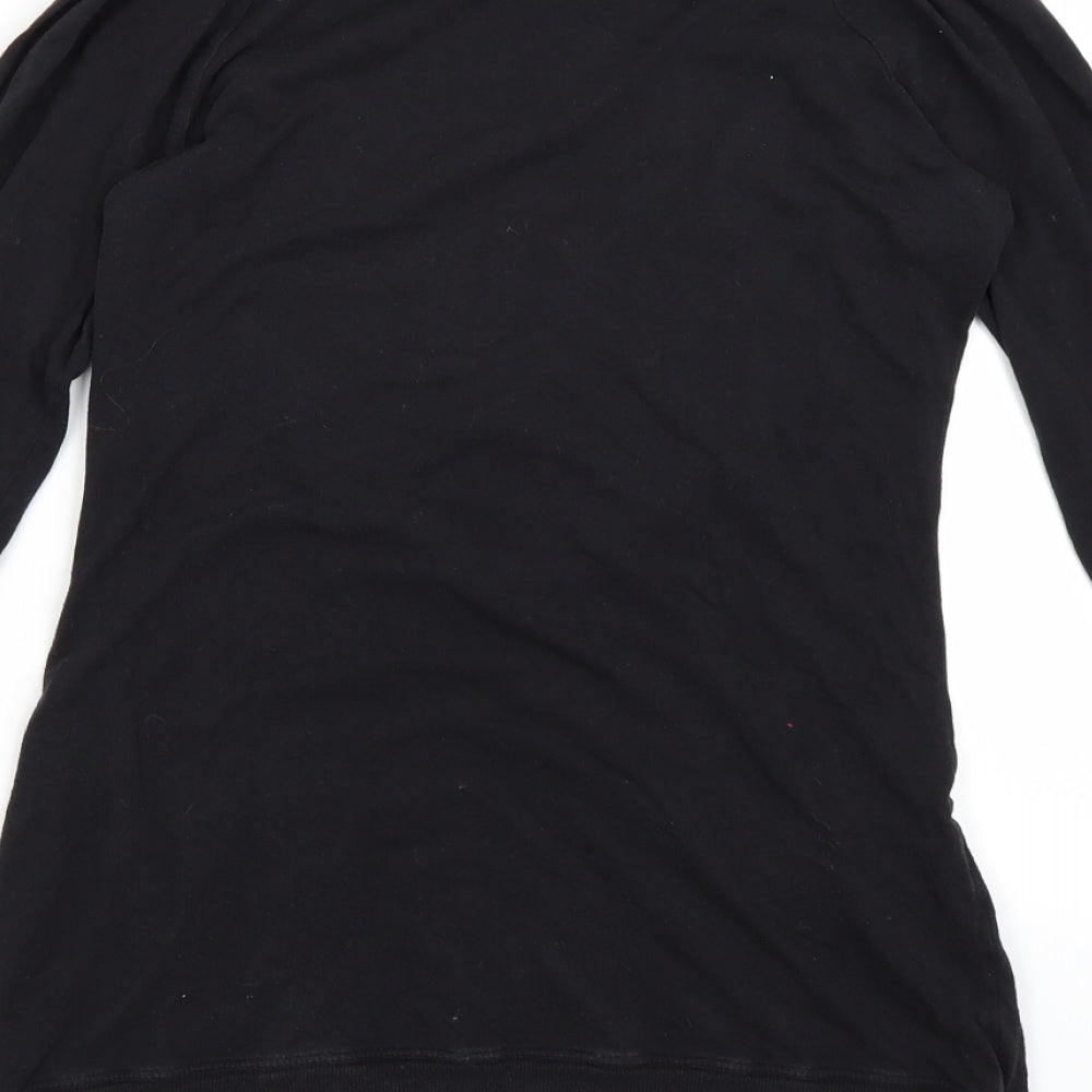 Preworn Womens Black  Rayon Basic T-Shirt Size M  - Low V neck