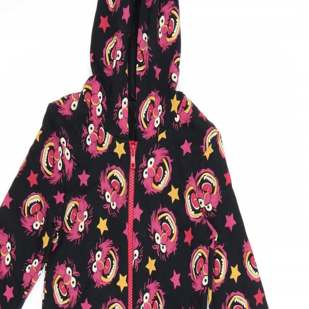 George Girls Black Geometric  Top One Piece Size 5-6 Years  - The Muppets