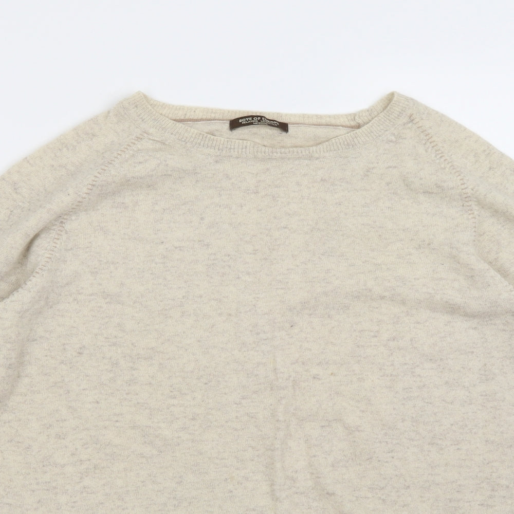Boys of Europe Mens Beige  Knit Pullover Jumper Size M