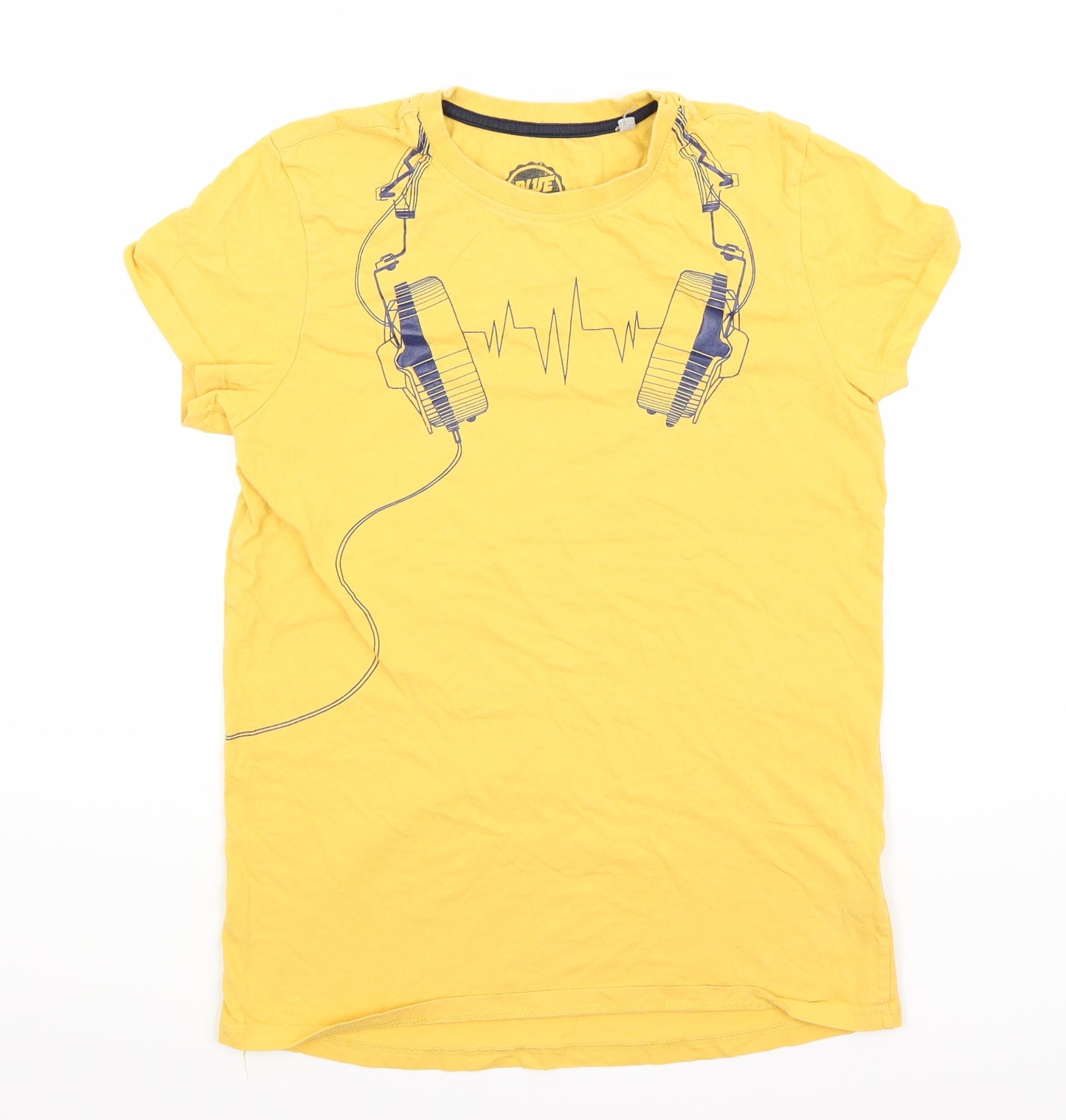 Bluezoo Boys Yellow Geometric  Basic T-Shirt Size 13-14 Years  - Music