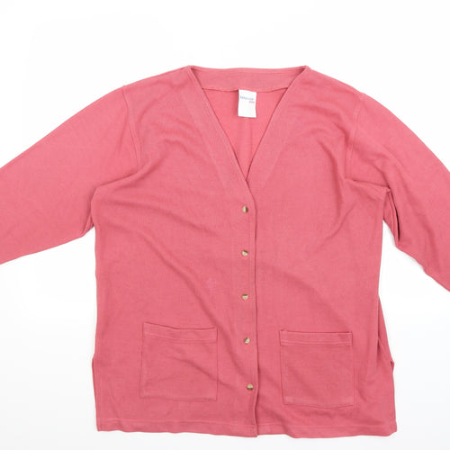 Leisure Time Womens Pink   Cardigan Jumper Size 16