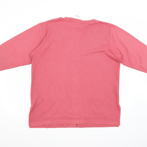 Leisure Time Womens Pink   Cardigan Jumper Size 16