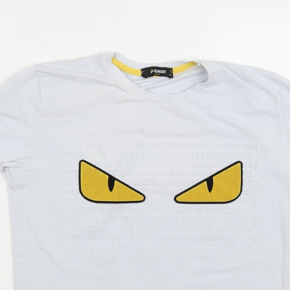 Fendi Womens White   Basic T-Shirt Size S  - Velvet