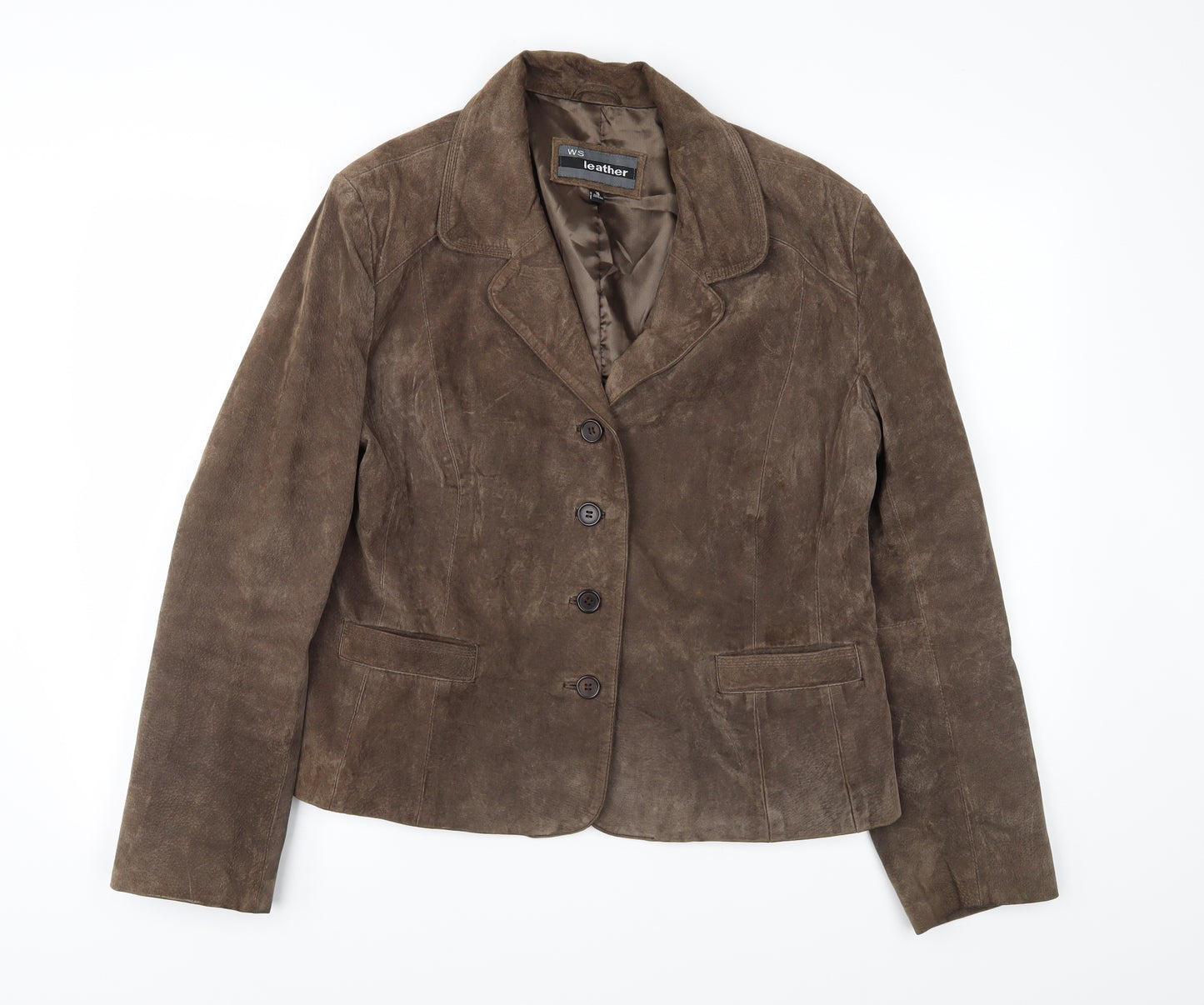 WS Leather Womens Brown   Jacket  Size 16