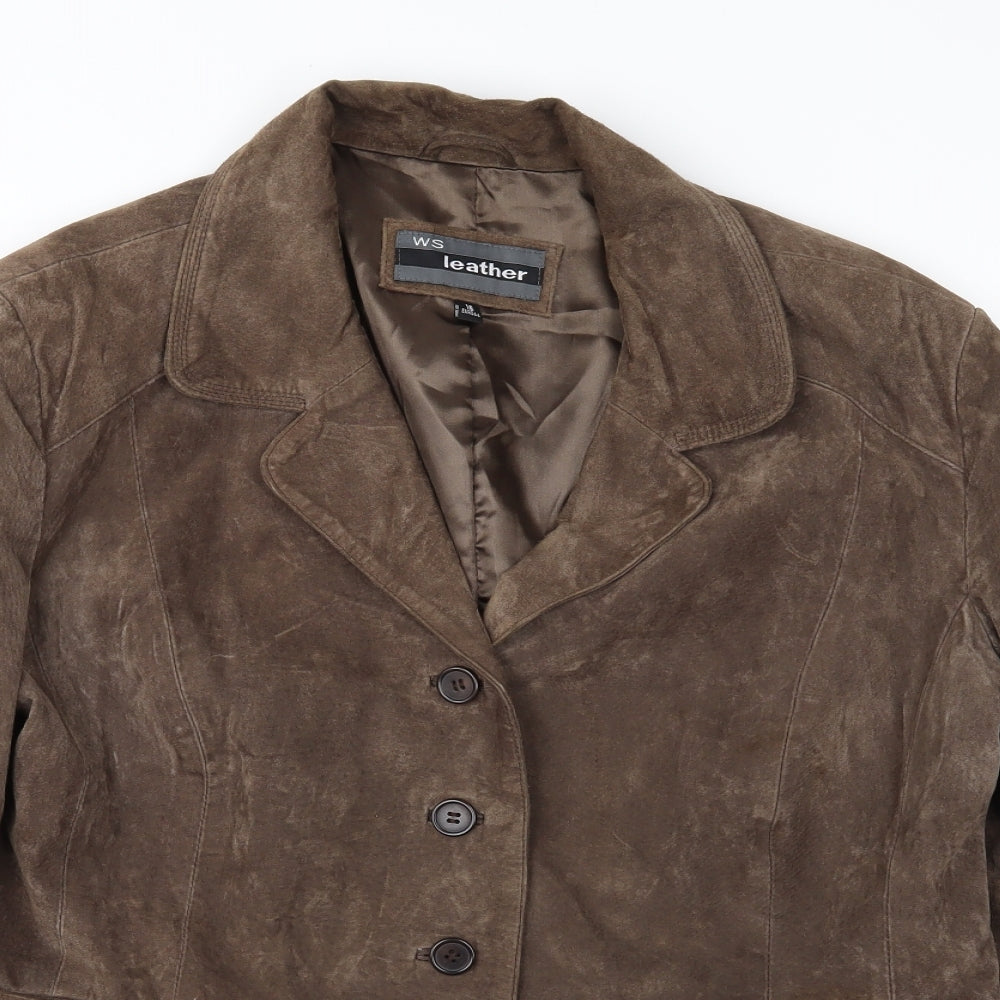 WS Leather Womens Brown   Jacket  Size 16