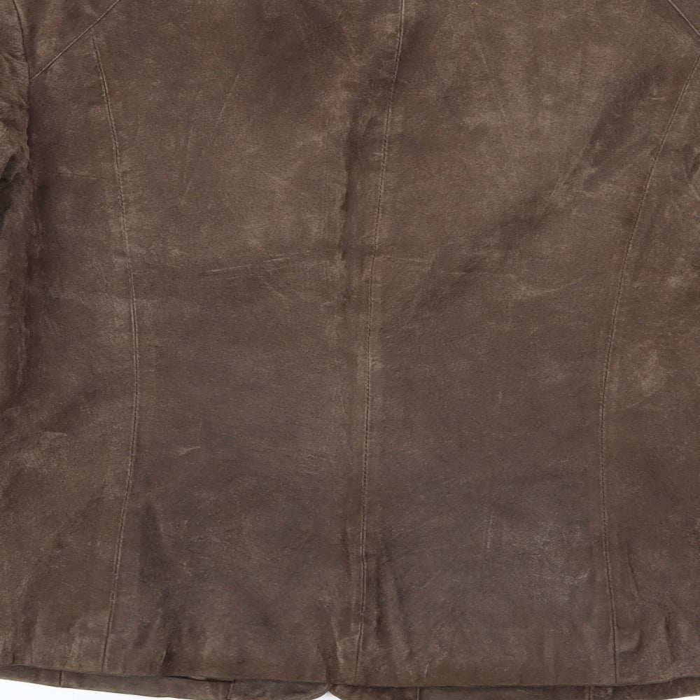 WS Leather Womens Brown   Jacket  Size 16
