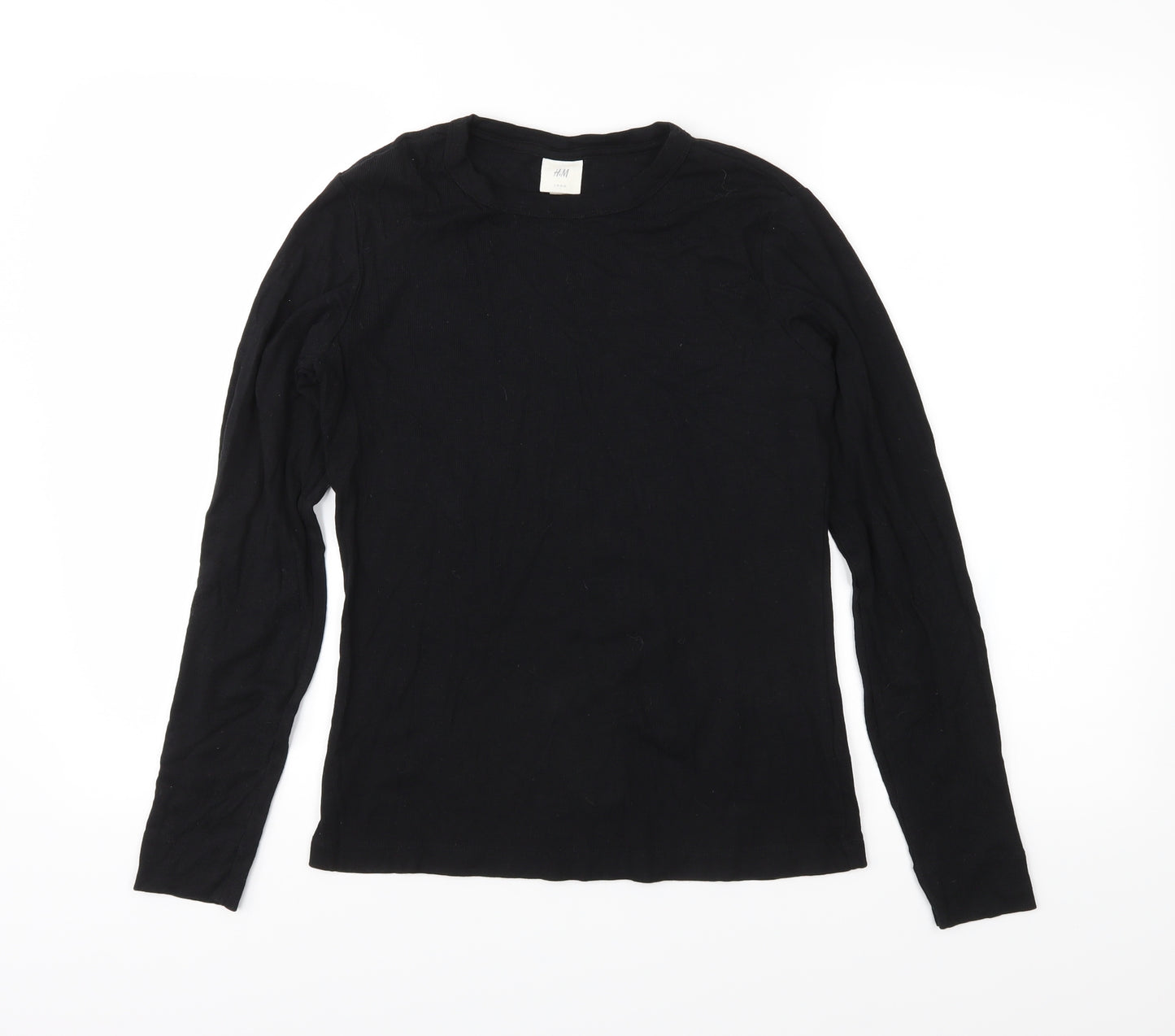 H&M Womens Black  Jersey Basic T-Shirt Size L
