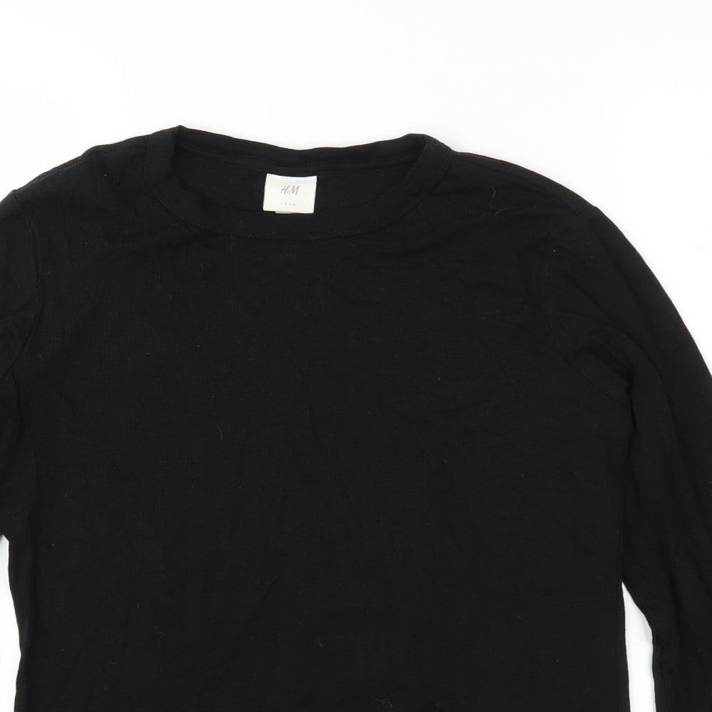H&M Womens Black  Jersey Basic T-Shirt Size L