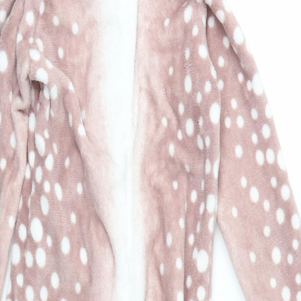 George Girls Brown Animal Print Fleece  One Piece Size 7-8 Years  - Reindeer