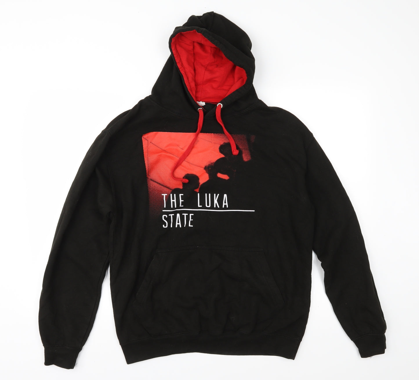 Awdis Mens Black  Jersey Pullover Hoodie Size M  - The Luka State