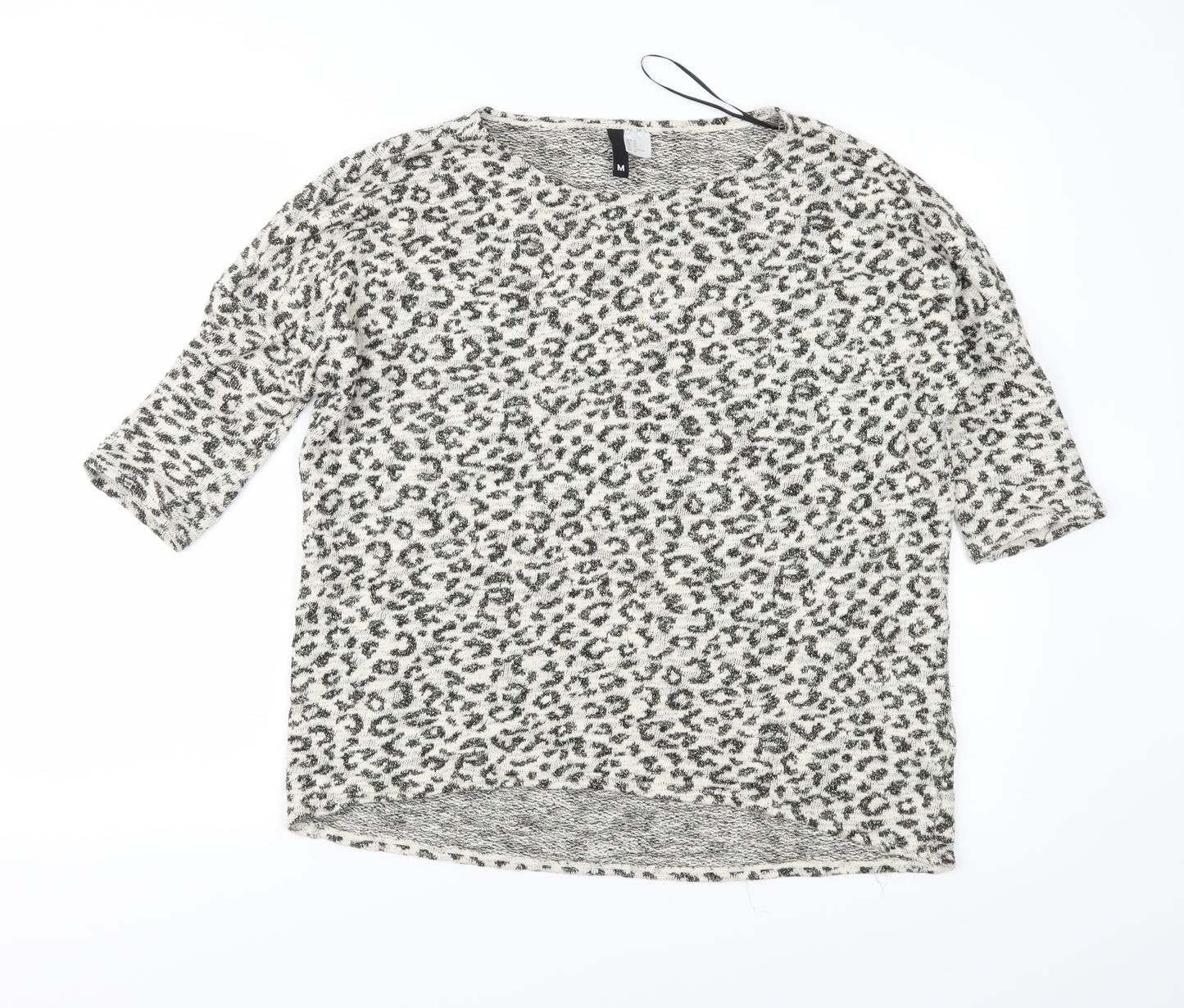 Divided Womens Beige Animal Print Knit Pullover Jumper Size M