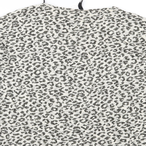 Divided Womens Beige Animal Print Knit Pullover Jumper Size M