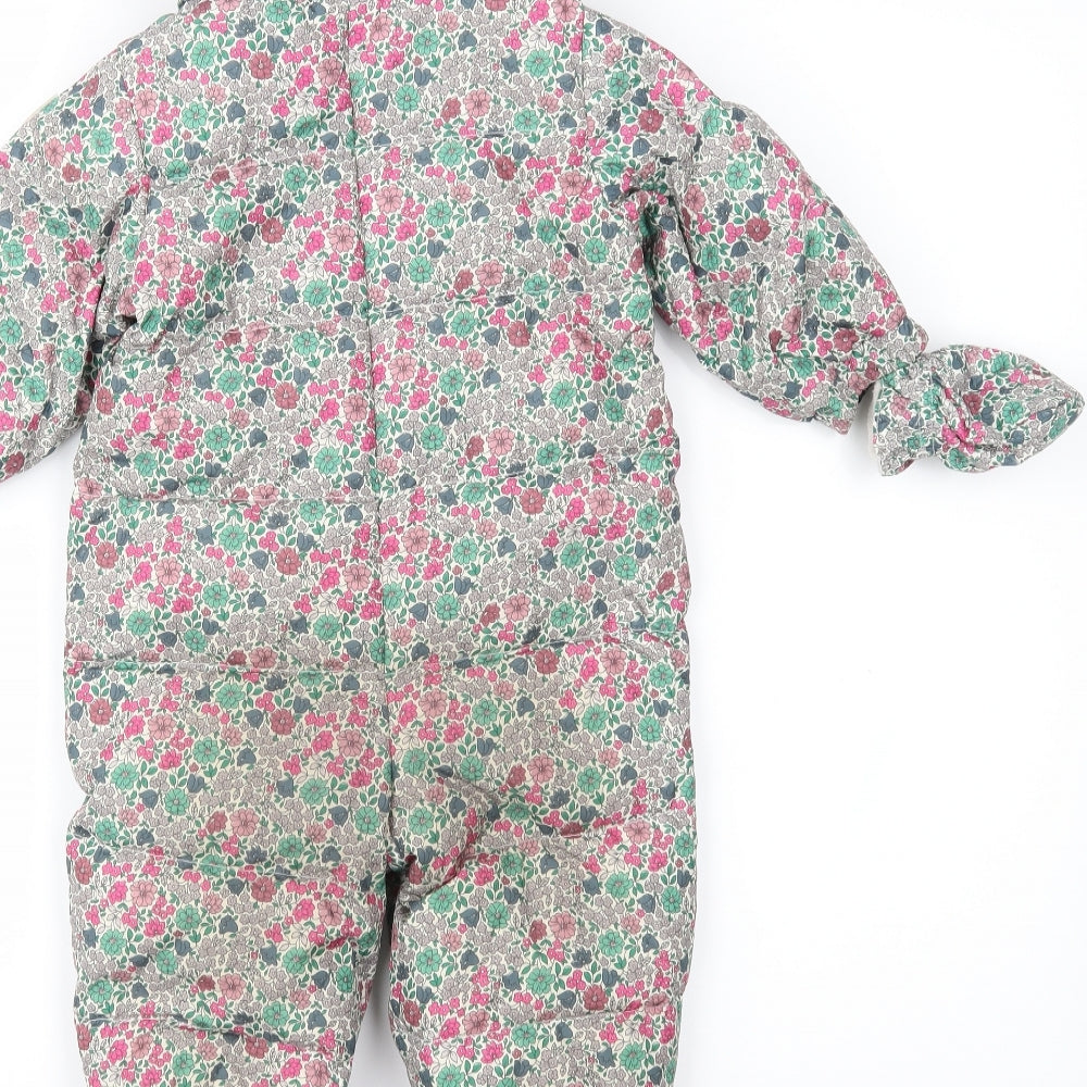 Gap Girls Pink Flecked  Overcoat Snowsuit Size 6-9 Months  - Mittens and boots included all in one