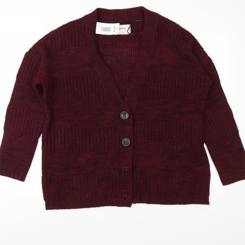 Papaya Womens Red  Knit Cardigan Jumper Size M