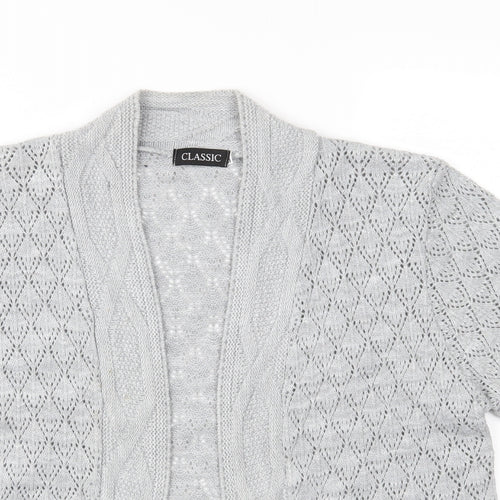Classic Womens Grey  Knit Cardigan Jumper Size S