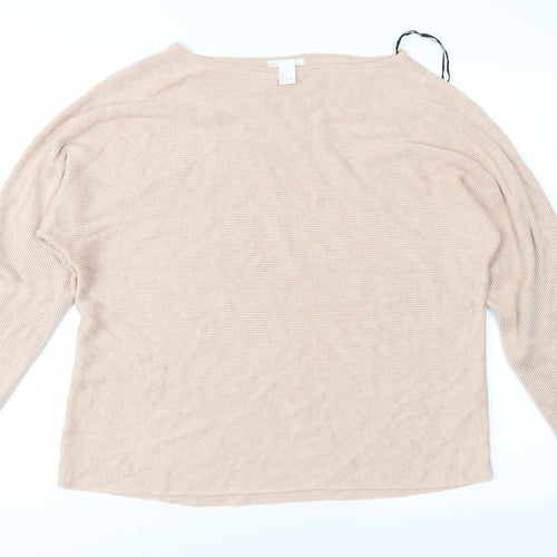 H&M Womens Beige  Knit Pullover Jumper Size L