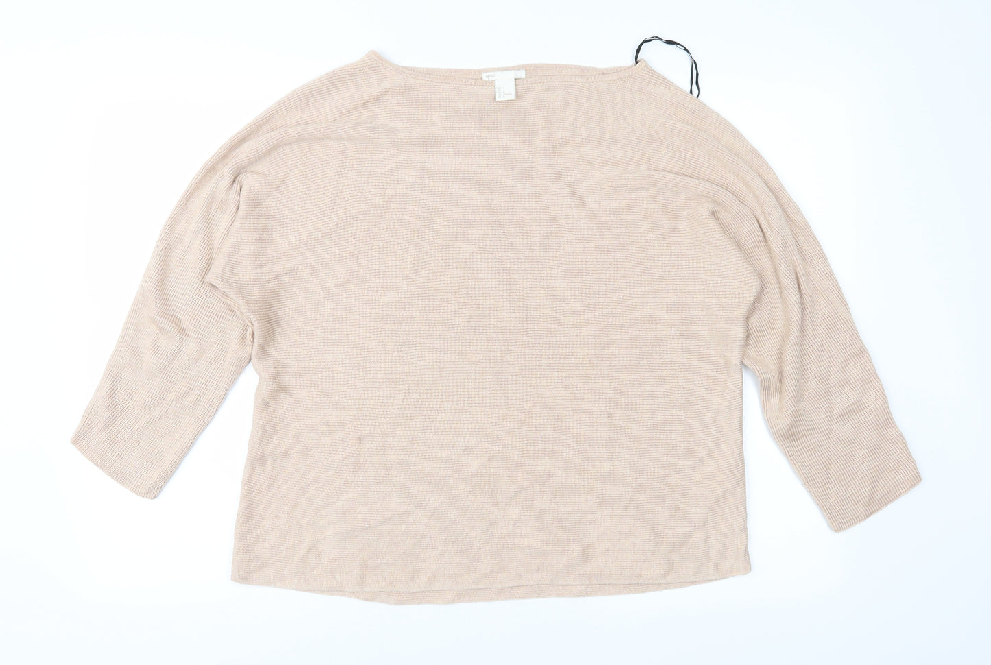 H&M Womens Beige  Knit Pullover Jumper Size L