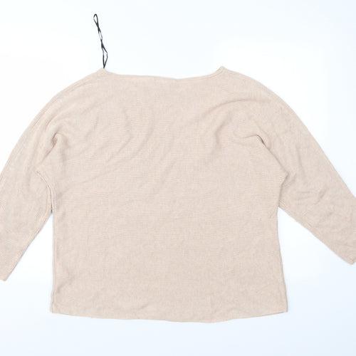 H&M Womens Beige  Knit Pullover Jumper Size L