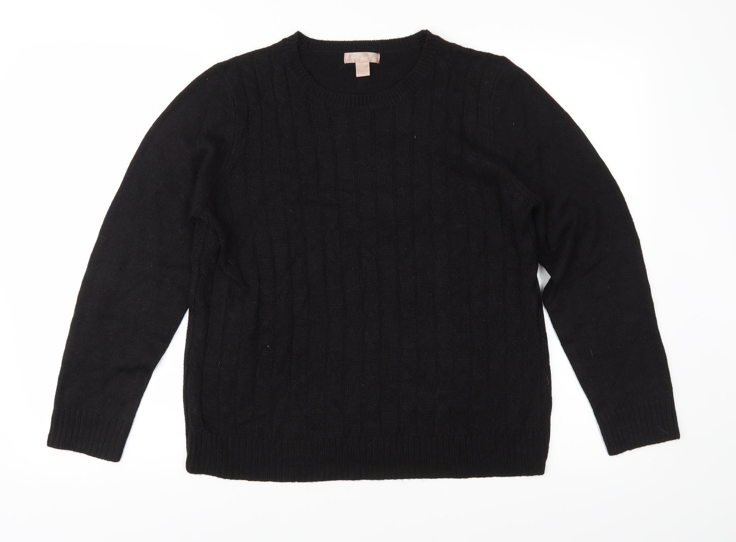 White Stag Womens Black  Knit Pullover Jumper Size L