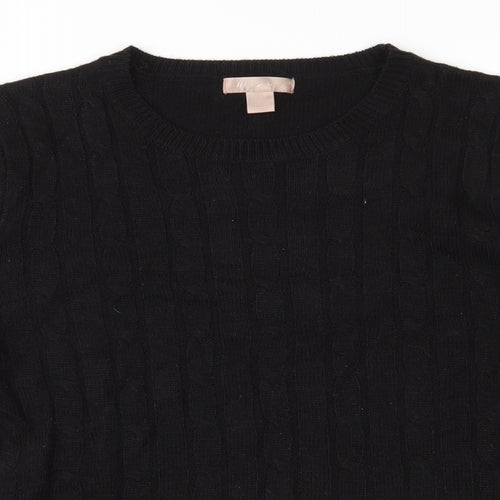 White Stag Womens Black  Knit Pullover Jumper Size L