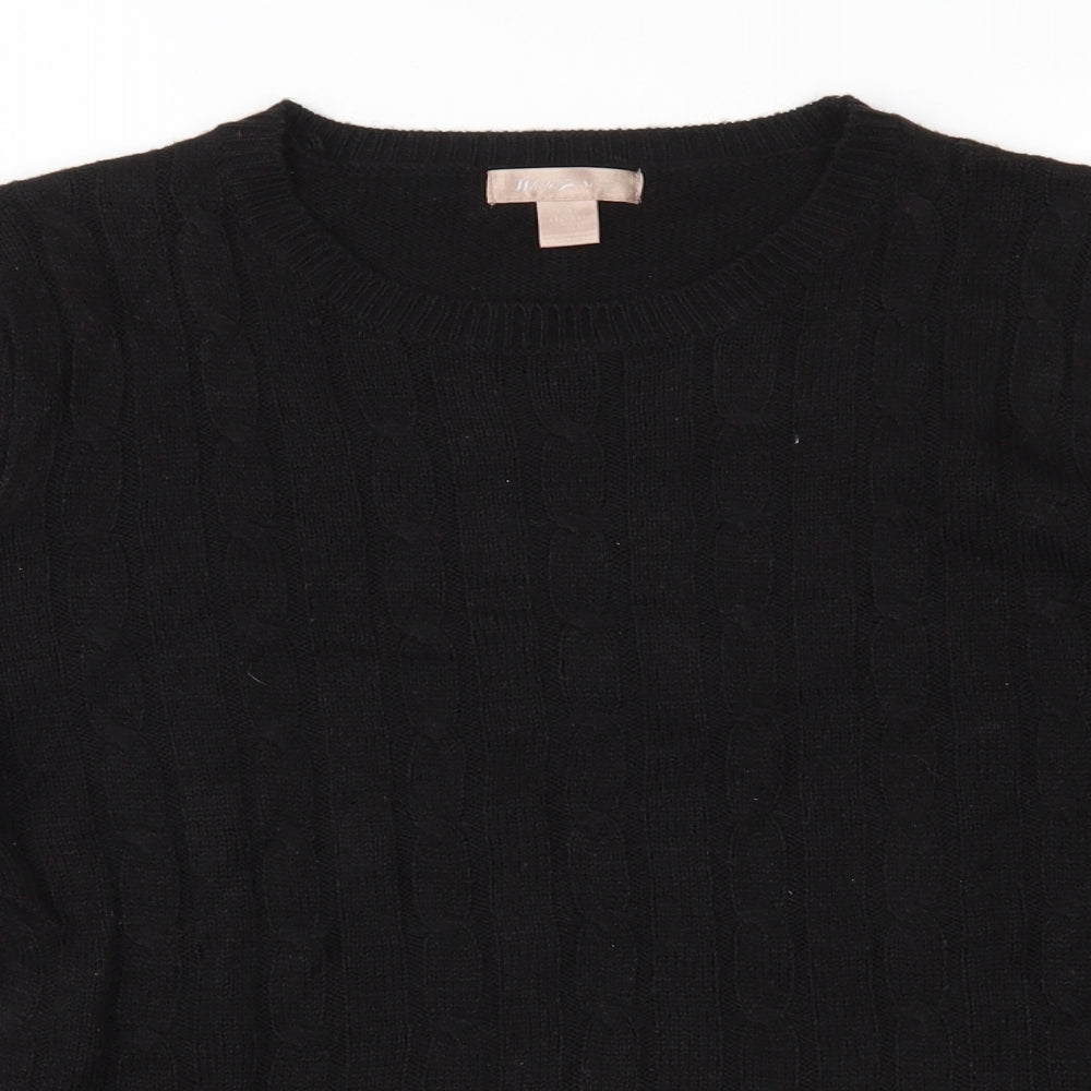 White Stag Womens Black  Knit Pullover Jumper Size L