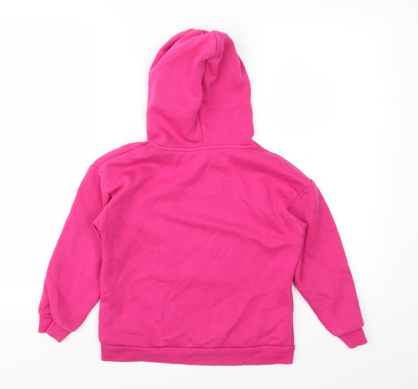H&M Girls Pink  Jersey Pullover Hoodie Size 6-7 Years  - Unicorn