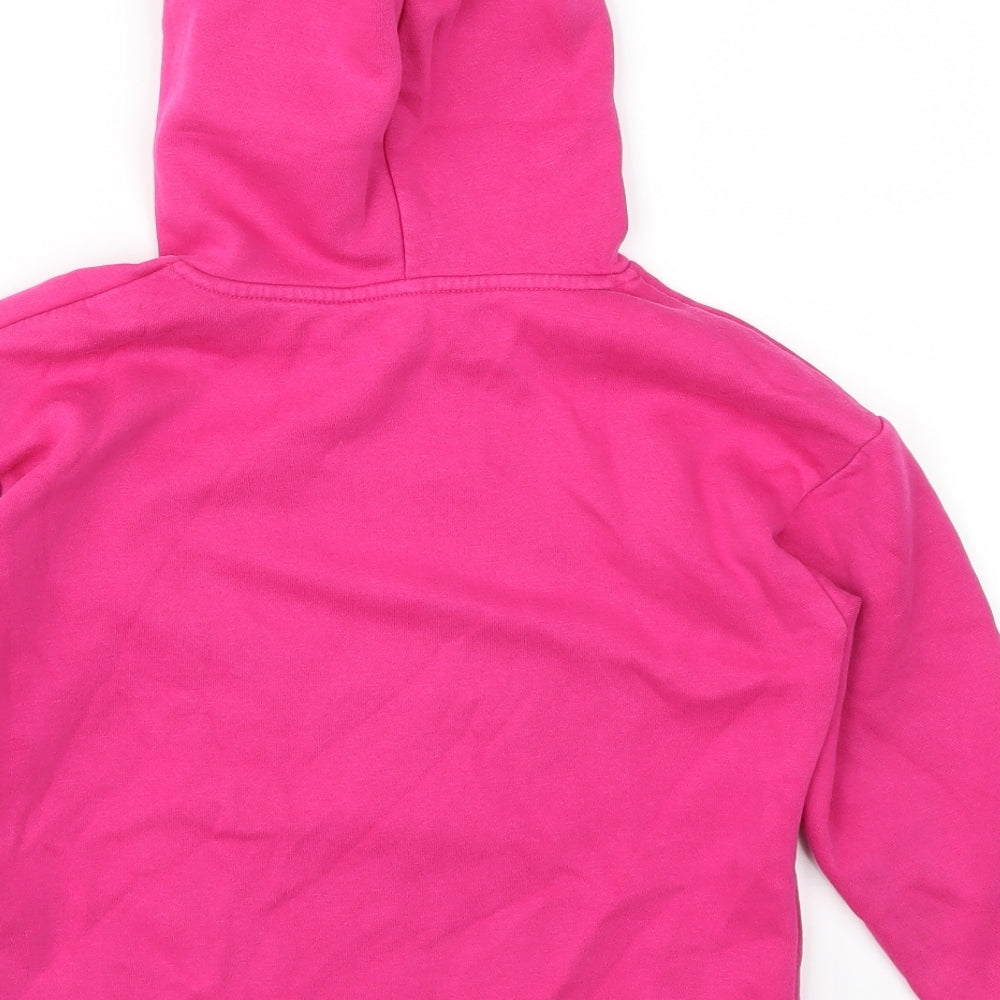 H&M Girls Pink  Jersey Pullover Hoodie Size 6-7 Years  - Unicorn