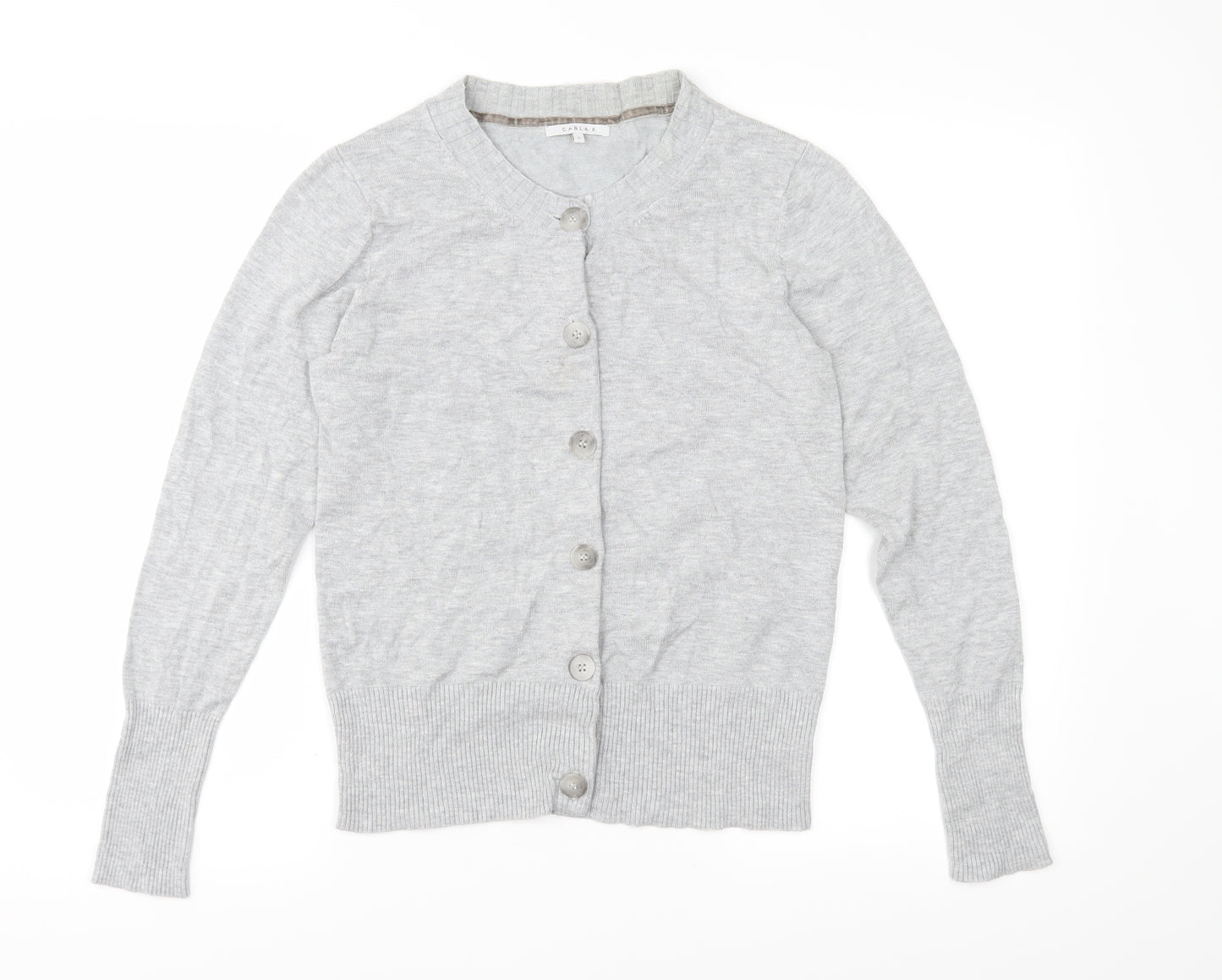 Carla F Womens Grey  Knit Cardigan Jumper Size S